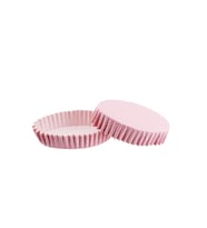 Cupcake Kalıbı Pet Kapsül Oval Model Kek Kalıbı (100 Adet) F11  Pembe Küçük Puanlı