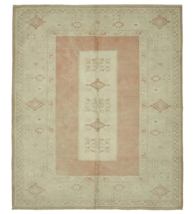 Kırmızı Halı Salon Halısı Etnik Stil Geometrik Motifli El Dokuma Yün Pamuk Karışımı