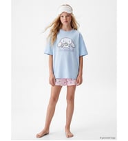 LCW Kids Mavi Cinnamoroll Baskılı Kız Çocuk Şortlu Pijama Takımı