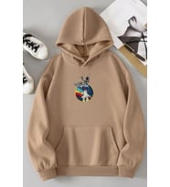 Unisex Nasa Baskılı Sweatshirt (Bej)