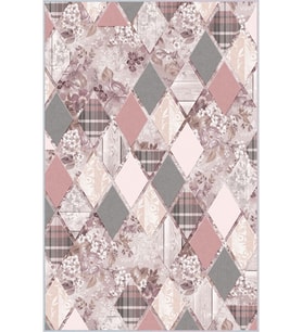 Eliana Home Baskılı, Yıkanabilir Kaymaz Taban Salon Halısı LNA1340-HT201 100x150 cm (Pembe)