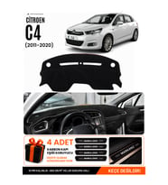 CITROEN C4 (2011-2020) Uyumlu Torpido Örtüsü Torpido Kılıfı - Siyah
