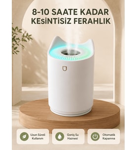 Ultrasonik Ha Nemlendirme Cihazı 7 Renk LED Aromaterapi Difüzör