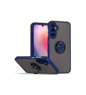 ERTAN Samsung Galaxy A26 Kılıf Montreal Yüzüklü Silikon Kapak - Lacivert
