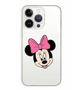 Apple iPhone 13 ProMax Uyumlu Kapak Minnie Mouse Tasarımlı Şeffaf Silikon Kılıf