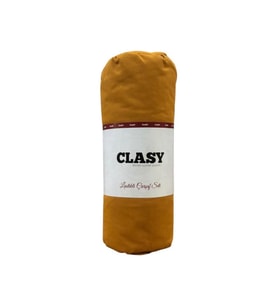 Clasy Tek Kişilik %100 Pamuklu Lastikli Çarşaf + 1 Adet Yastık Kılıfı 100 x 200 (Hardal Sarısı)