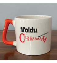 Noldu Cerraaaam Baskılı Turuncu Kulplu D Kupa
