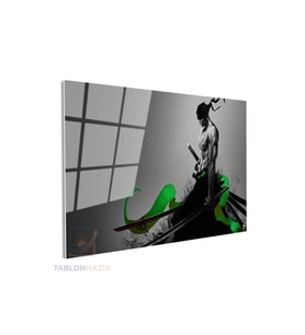 Yatay Cam Tablo Salon Duvar Tablosu Yatay Cam Anime Zoro Yeni Ev Hediyesi Ofis Tablosu