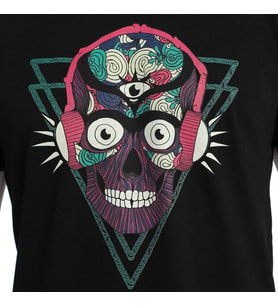 Bant Giyim - Stereo Skull Siyah Erkek T-shirt Tişört