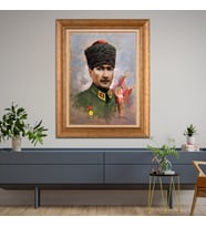 Altın Varaklı Paspartulu Çerçeveli Tablo rv658