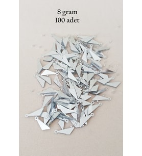 Oya Abiye Bileklik Kolye Pleksi Metalik Plastik Pul Gümüş Renk 8 gram 100 adet - BNC533