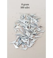 Oya Abiye Bileklik Kolye Pleksi Metalik Plastik Pul Gümüş Renk 8 gram 100 adet - BNC533