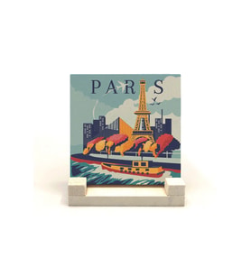 Paris Baskılı Taş Masaüstlük 10X10
