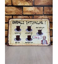 Önemli İhtiyaçlar Çay İç Ahşap Retro Tablo