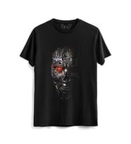Terminatör Resimli Dijital Baskılı Siyah Tshirt