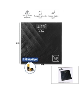 DİJİTAL - PİLLİ BANYO BASKÜL TERAZİ TARTI LCD EKRAN - SICAKLIK GÖSTERGE 180KG/50GR 28X28CM SBS-4452 (5690)