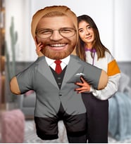 eJOYA Kişiye özel Centilmen Erkek Peluş Oyuncak 100x80 cm 114821 (Gri)