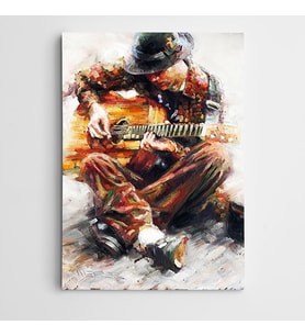 Gitar Çalan Adam Modern Sanat Kanvas Tablo