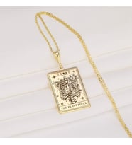 Tasarım The Plant Lover Tarot Kolye Mistik Hediye 925K Gümüş (Gold)