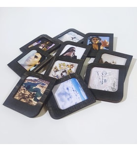 Kişiye Özel Polaroid Resim Çerçevesi  Eskitmeli Siyah