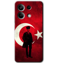 Xiaomi Redmi Note 13 5G Kılıf HD Desen Baskılı Kılıf - Atatürk Bayrak
