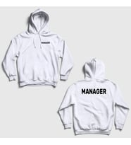 Presmono Unisex Gri Yönetici Müdür Manager Sırt Baskılı Kapüşonlu Sweatshirt 545889tt (Beyaz)