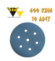 Sia 1949 Hookit 7 Delikli Cırt Zımpara 150 mm - P400 Kum - 10 Adet (Mavi)