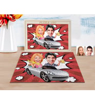 BK Gift Kişiye Özel Sevgililer Karikatürlü 1000 Parça Profesyonel Puzzle-53