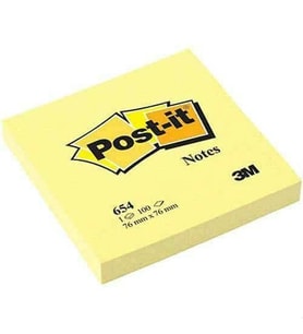 Post-it Yapışkanlı Not Kağıdı 654 Kare, 76mm. x 76mm.