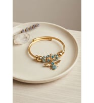 Mavi Arı Model Gold Renk Charm Bileklik TJ-BB8687