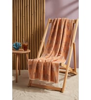 Turuncu Aztec %100 Pamuklu Plaj Havlusu 70x140 cm