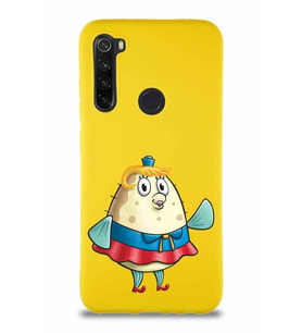 Xiaomi Redmi Note 8 Soft Premier Kapak Bayan Puff Tasarımlı Silikon Kılıf - Sarı (Şeffaf)