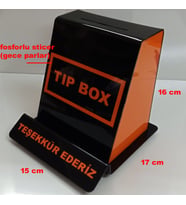 TURUNCU-SİYAH TİP BOX BAHŞİŞ KUTUSU