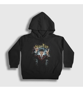 Presmono Unisex Çocuk Siyah Electricity Magician Nikola Tesla Kapüşonlu Sweatshirt 332302tt