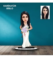 KİŞİYE ÖZEL KADIN GELİN TASARIMLI KARİKATÜR BİBLO B83