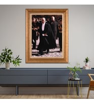 Altın Varaklı Paspartulu Çerçeveli Tablo hb505