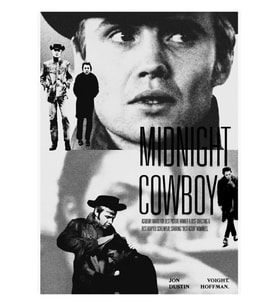 Midnight Cowboy Poster - Jon Voight, Dustin Hoffman, John Schlesinger Tablo Ahşap Poster Dekoratif