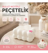 19X12.5X8.5CM BEYAZ YAYLI MASAÜSTÜ BUBBLE DEKORATİF BULUT PEÇETELİK