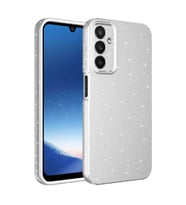 Samsung Galaxy A25 Kılıf Kamera Korumalı Simli Lüks Işıltılı Silikon (Gümüş)