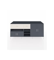 Kronos Konsol 5 Raflı 2 Çekmeceli 4 Kapaklı 220x59x99 Antrasit-Antrasit/Aytaşı