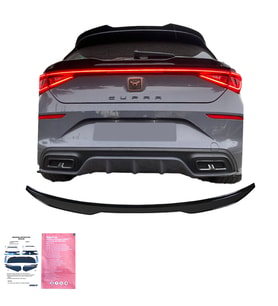 CUPRA Leon MK1 2020-2024 Alt Spoiler / CUPRA Leon MK1 Makyajlı 2024+ Alt Spoiler (Siyah)