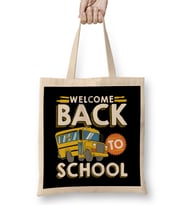 Welcome Back To School Kids Schoolbus New Student Bez Çanta Uzun Saplı