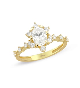 Oval Taşlı Sarı Altın Yüzük (Gold)