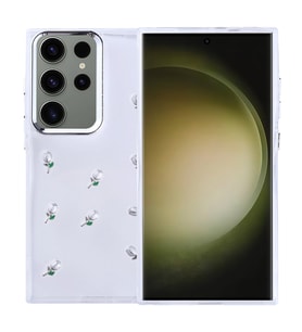 Lexroo Galaxy S25 Ultra Kılıf Airbag Tasarımlı Simli Şeffaf Kutup Kılıf - Lale