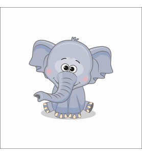 Sevimli Fil Sticker Duvar Sticker 25x15 CM