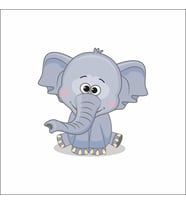 Sevimli Fil Sticker Duvar Sticker 25x15 CM