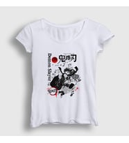 Presmono Kadın Beyaz Tanjiro Nezuko V2 Anime Demon Slayer Kimetsu No Yaiba T-Shirt 309003tt