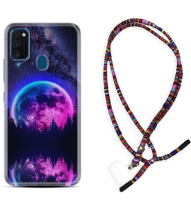 Samsung M21 M22 M23 M30 M31S M32 Kılıf Boyun Asklı Rasta Silikon Star Planet 1652