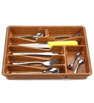 KÜÇÜK - AHŞAP RENK - 7 BÖLMELİ ÇEKMECE İÇİ KAŞIKLIK 36X32CM (5668)
