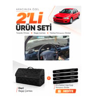 e-biz MAZDA 323 FAMİLİA KAPAKLI (1994-1998) Uyumlu Torpido Örtüsü + Deri Çanta - Siyah - MA003